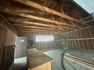Alaska Mobile Sandblasting Ceiling Project Before Blasting