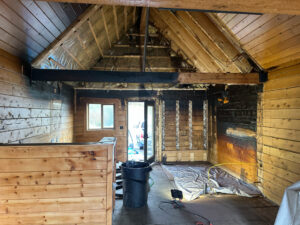 Alaska Mobile Sandblasting Fire Damage Before Blasting