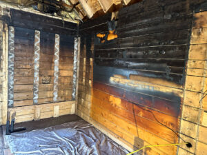 Alaska Mobile Sandblasting Fire Damage Before Blasting