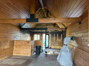 Alaska Mobile Sandblasting Fire Damage Before Blasting