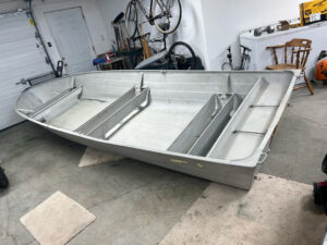 Alaska Mobile Sandblasting John Boat Project After Blasting