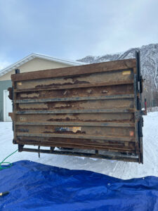 Alaska Mobile Sandblasting Tailgate Project Before Blasting